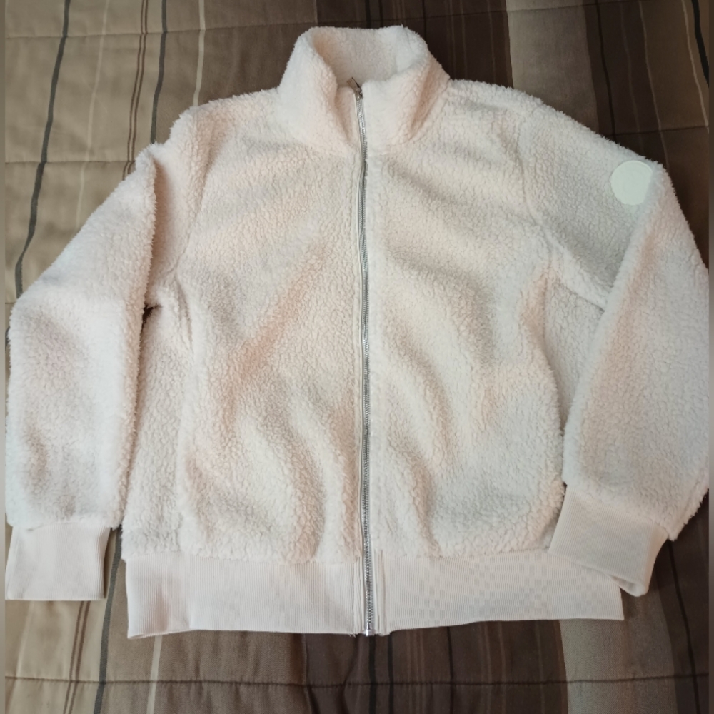 Calvin Klein Cream Teddy Fleece Jacket M - Picture 9 of 11